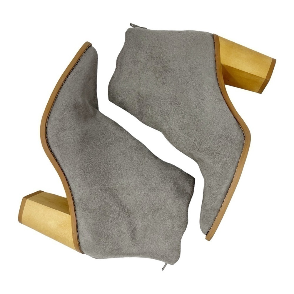 LASCANA Grey Ankle Wavy Edge Booties